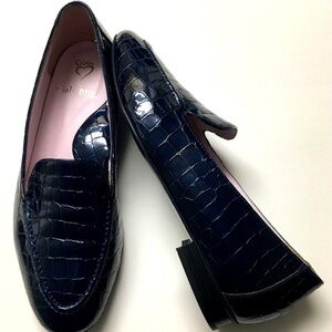 Sole Bliss Slip On Flats Loafers Shoes EU 39 Blue Classic Preppy Minimalist